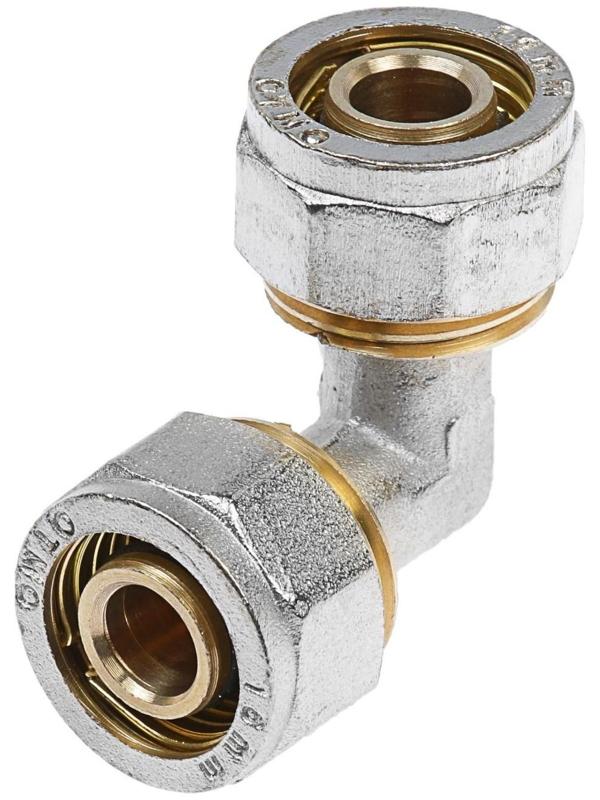 Уголок OTMO, обжимной, 16 мм, латунь