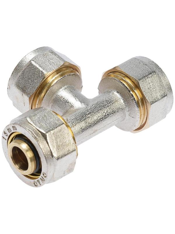 Тройник OTMO, обжимной, 16 мм, латунь