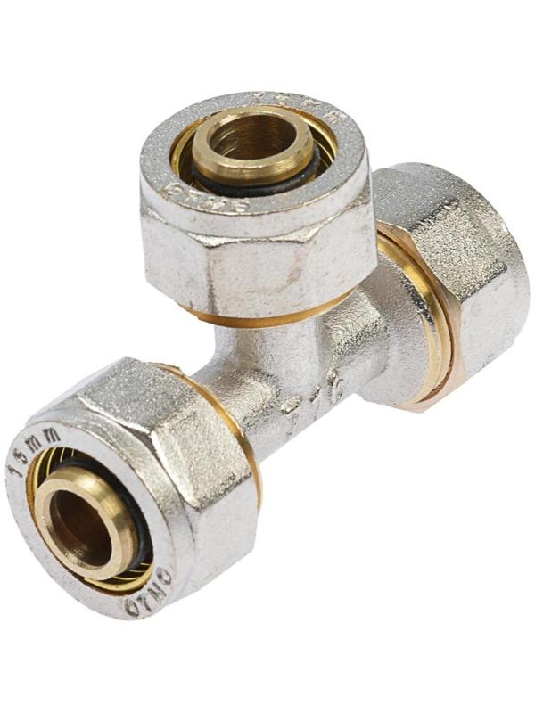 Тройник OTMO, обжимной, 16 мм, латунь