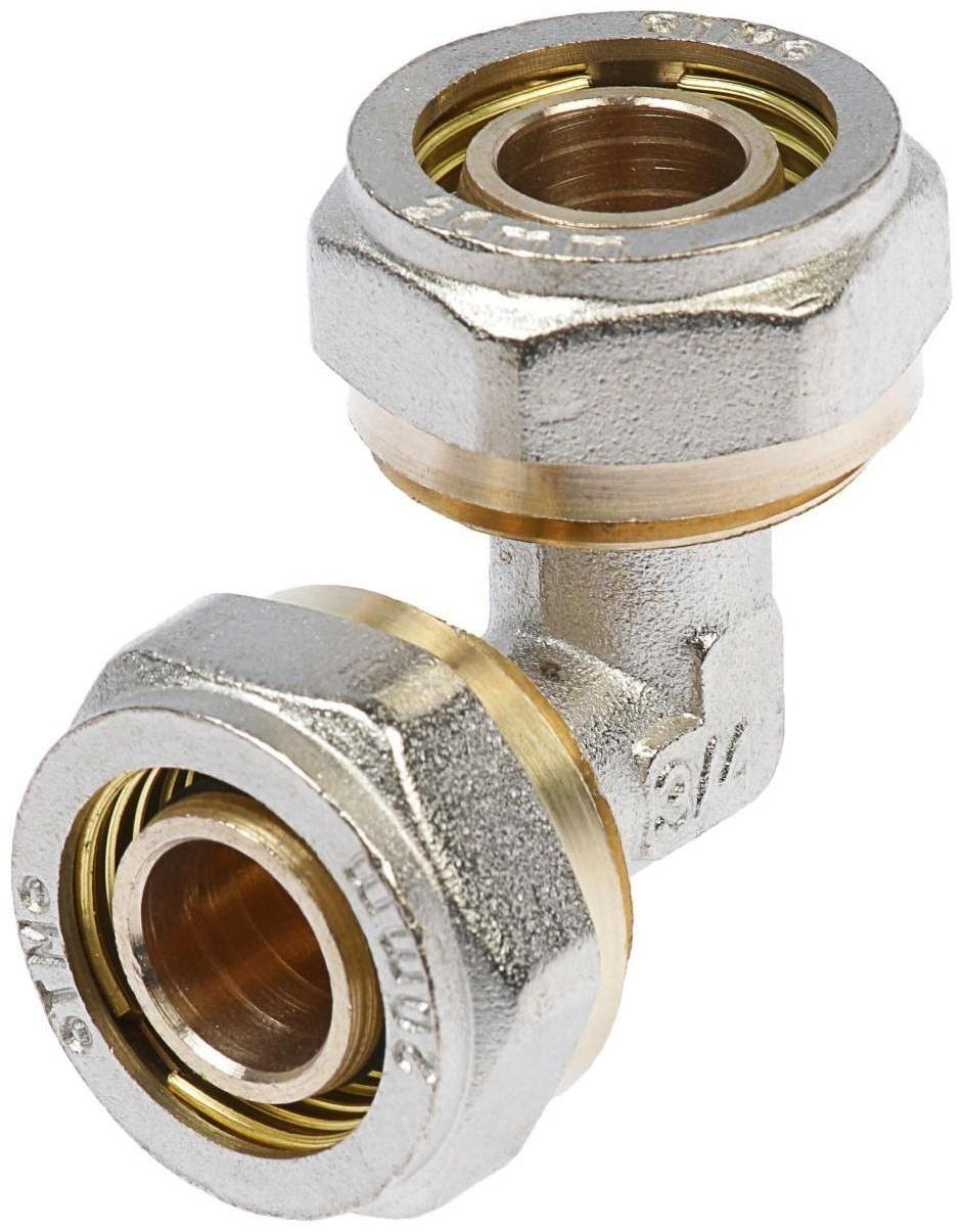 Уголок OTMO, обжимной, 20 мм, латунь