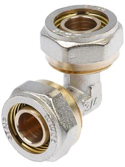 Уголок OTMO, обжимной, 20 мм, латунь