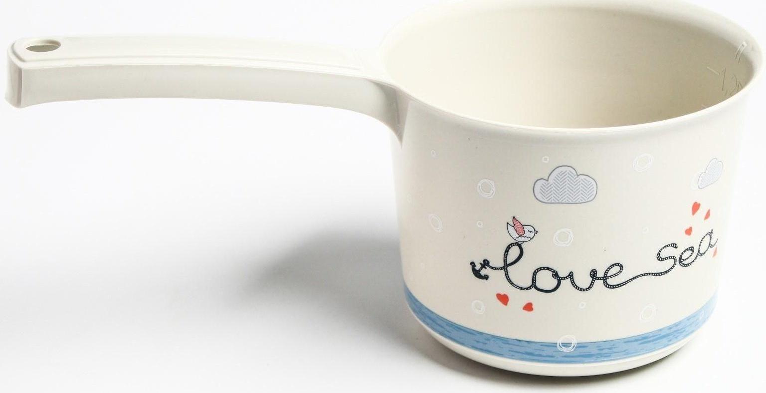 Ковш для купания и мытья головы, детский банный ковшик, хозяйственный 1,5 л., ДЕКО, «Слоник»