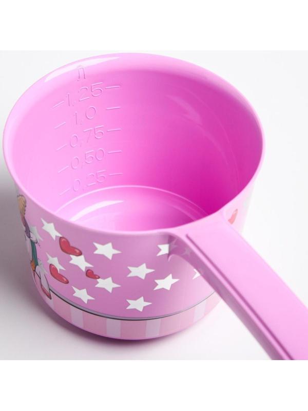 Ковш для купания и мытья головы, детский банный ковшик, хозяйственный 1,5 л., ДЕКО, «Единорог»