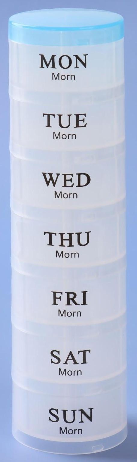 Таблетница-органайзер «Пирамида», английские буквы, утро/день/вечер, 7 контейнеров по 3 секции, цвет МИКС