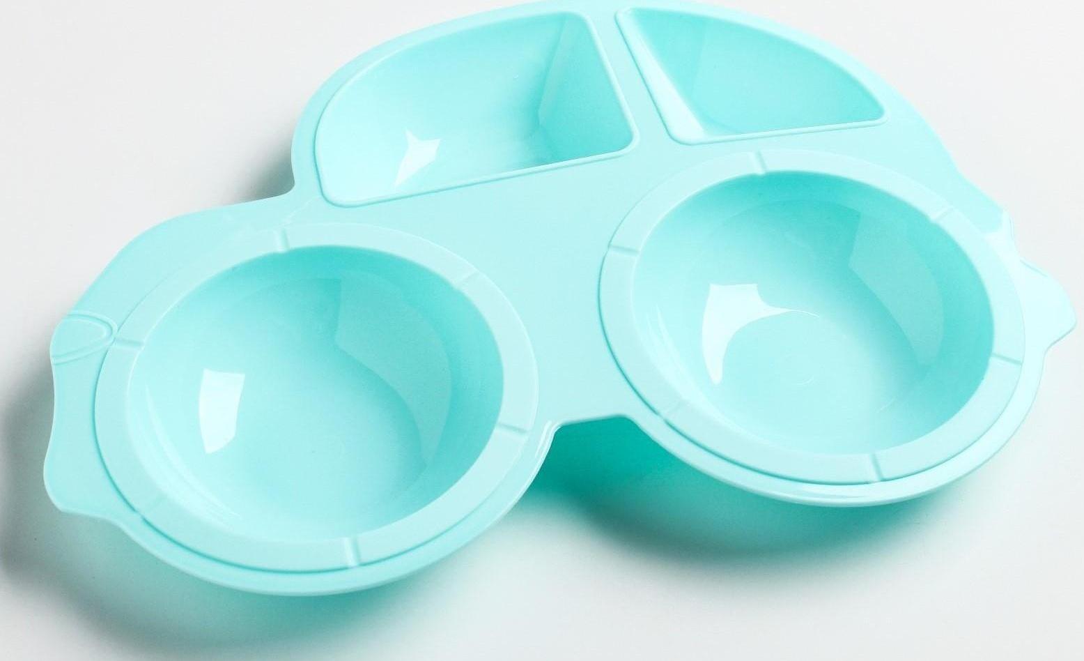 Набор посуды: 3 предмета, тарелка, вилка, ложка, цвет МИКС