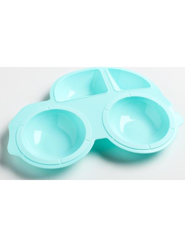 Набор посуды: 3 предмета, тарелка, вилка, ложка, цвет МИКС