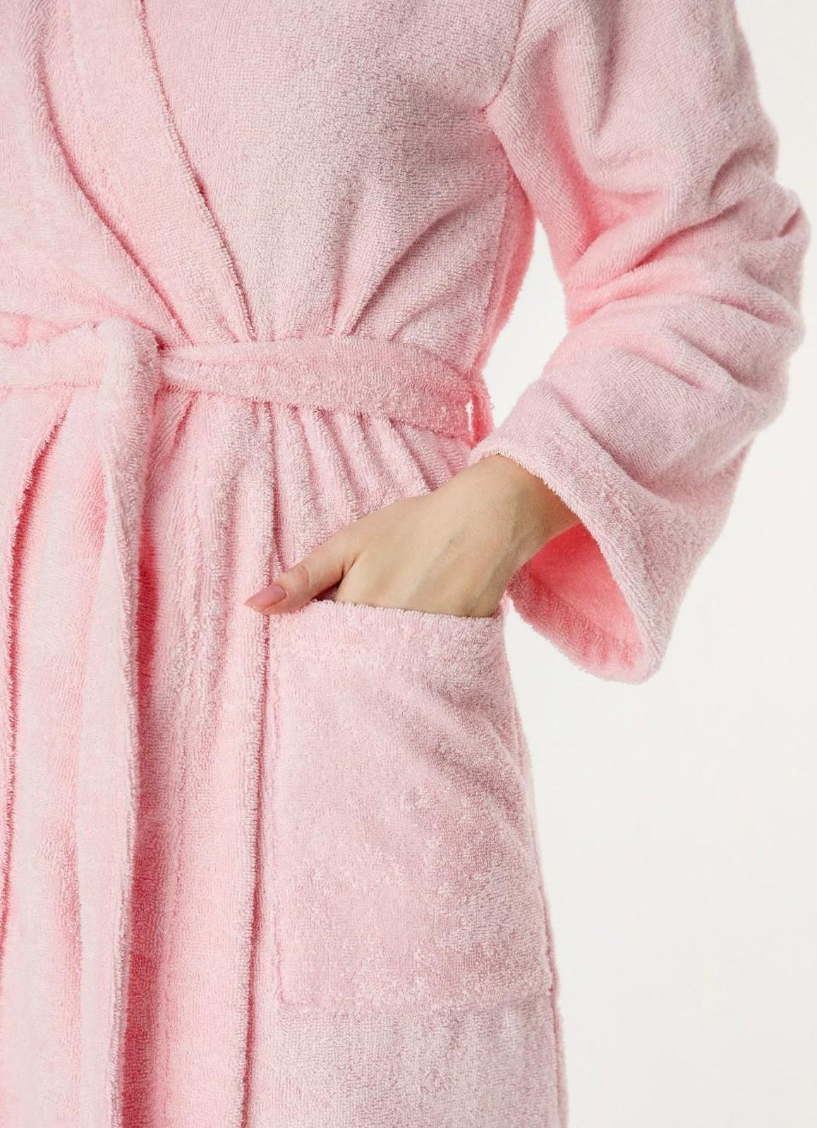 Халат махровый Экономь и Я женский, размер 46-48 цвет нежно-розовый, 100% хлопок, 320 гр/м2