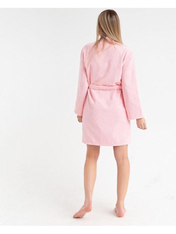 Халат махровый Экономь и Я женский, размер 46-48 цвет нежно-розовый, 100% хлопок, 320 гр/м2