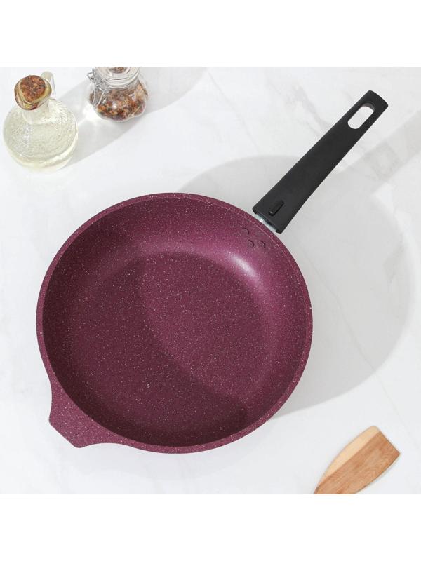 Сковорода Trendy style, d=24 см, съёмная ручка, антипригарное покрытие, цвет фиолетовый