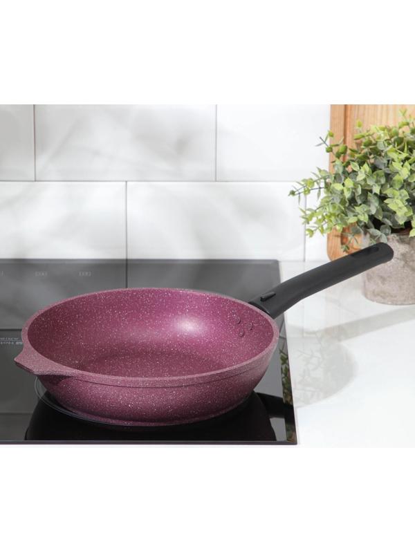 Сковорода Trendy style, d=24 см, съёмная ручка, антипригарное покрытие, цвет фиолетовый