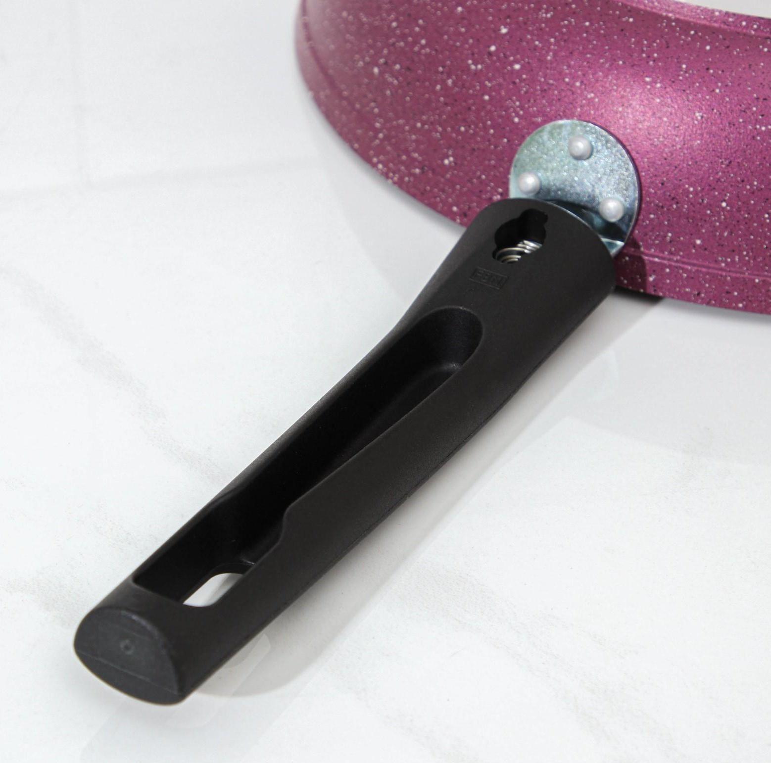 Сковорода Trendy style, d=26 см, съёмная ручка, антипригарное покрытие, цвет фиолетовый