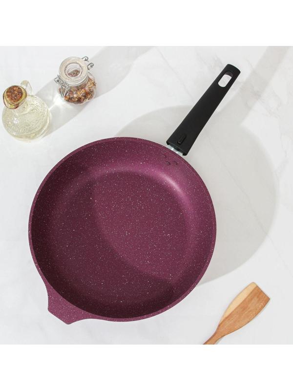 Сковорода Trendy style, d=26 см, съёмная ручка, антипригарное покрытие, цвет фиолетовый