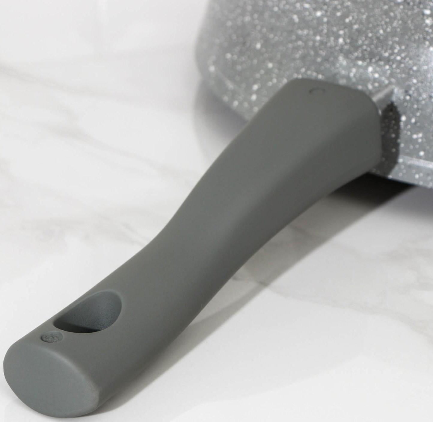 Сковорода, d=28 см, съёмная ручка, антипригарное покрытие, цвет светлый мрамор