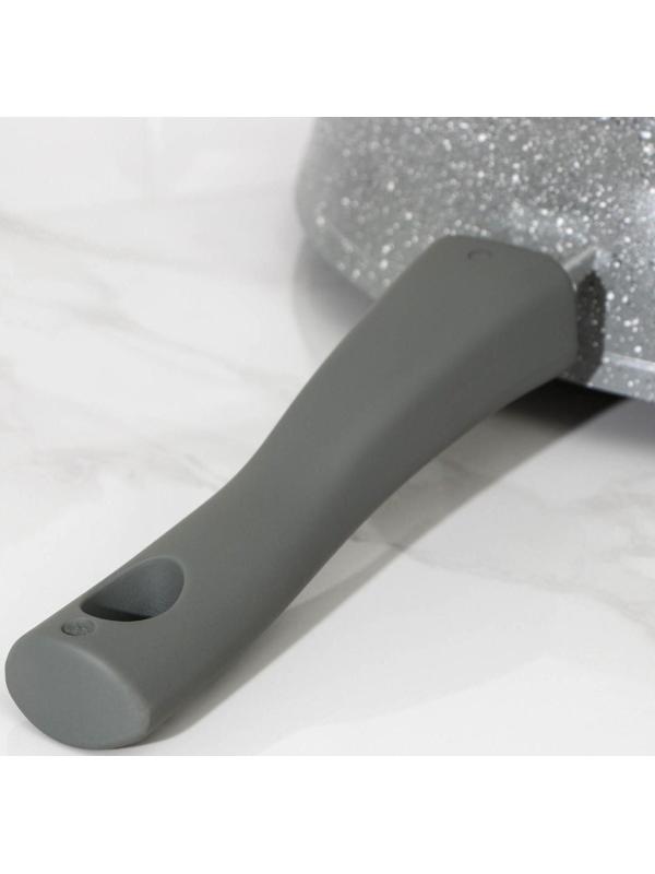 Сковорода, d=28 см, съёмная ручка, антипригарное покрытие, цвет светлый мрамор