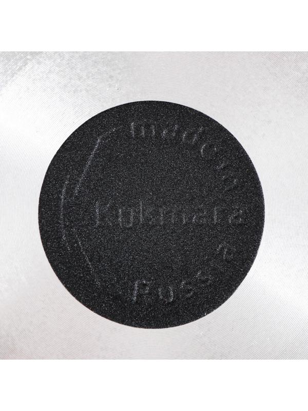 Сковорода, d=24 см, пластиковая ручка, стеклянная крышка, антипригарное покрытие, цвет тёмный мрамор