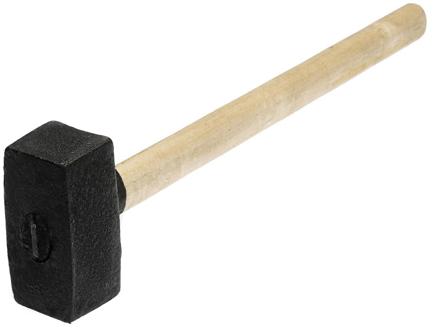 Кувалда литая ЛОМ, 4 кг, деревянная рукоятка