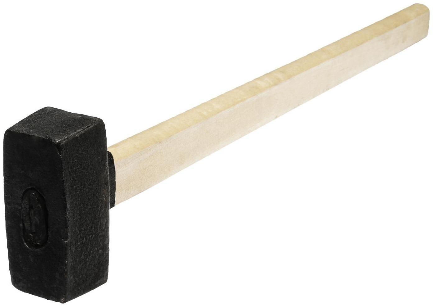 Кувалда литая ЛОМ, 5 кг, деревянная рукоятка