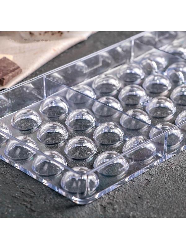 Форма для шоколада и конфет KONFINETTA «Полусфера», 28×14 см, 36 ячеек, ячейка 2×1 см