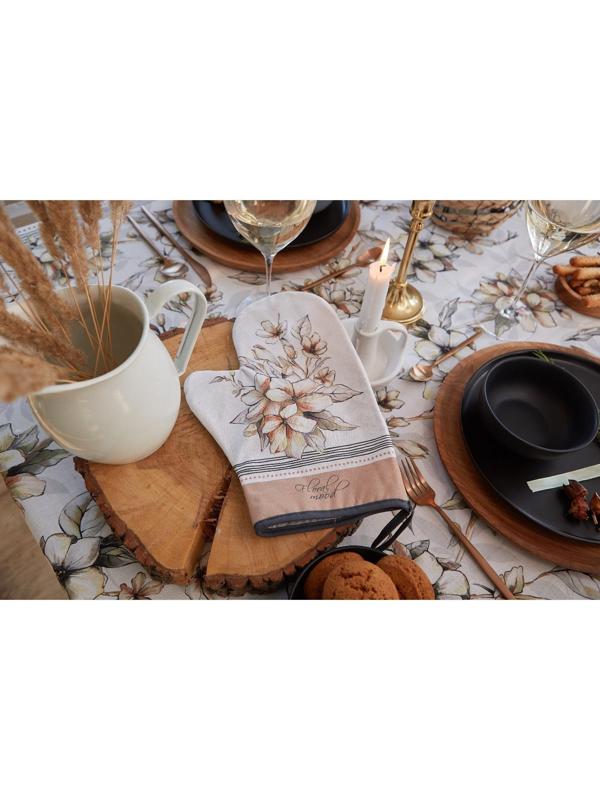 Варежка-прихватка Этель Floral mood 20х28 см, 100% хлопок, саржа, ватин 250 г/м2