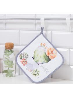 Прихватка Этель Love beautiful 19х19 см, 100% хлопок, саржа, ватин 250 г/м2