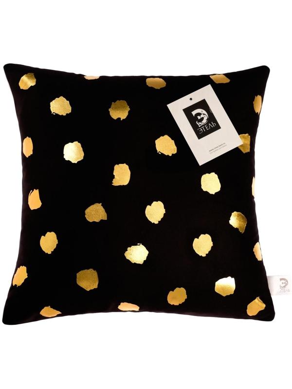 Подушка декоративная Этель «Горошек чёрный», 40х40 см, велюр, 100% п/э
