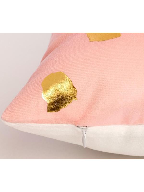 Подушка декоративная Этель «Горошек розовый», 40х40 см, велюр, 100% п/э