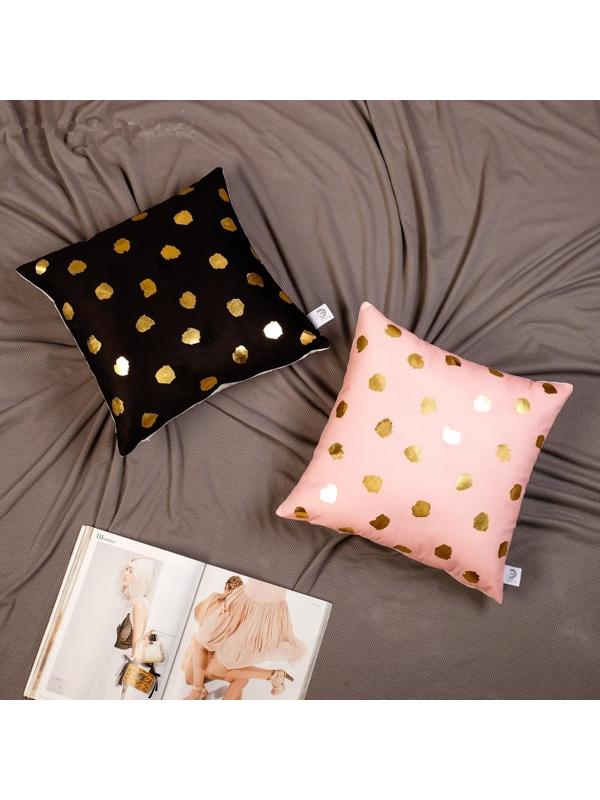 Подушка декоративная Этель «Горошек розовый», 40х40 см, велюр, 100% п/э