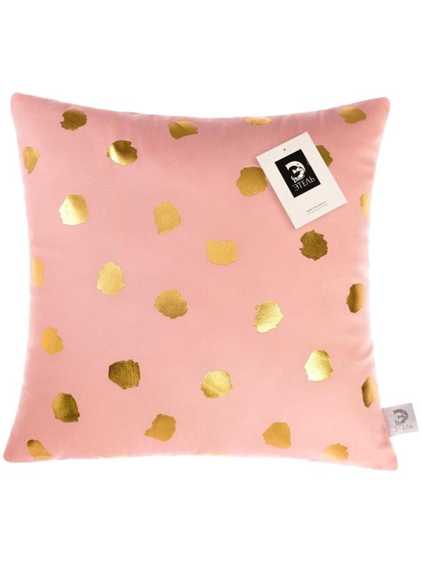 Подушка декоративная Этель «Горошек розовый», 40х40 см, велюр, 100% п/э