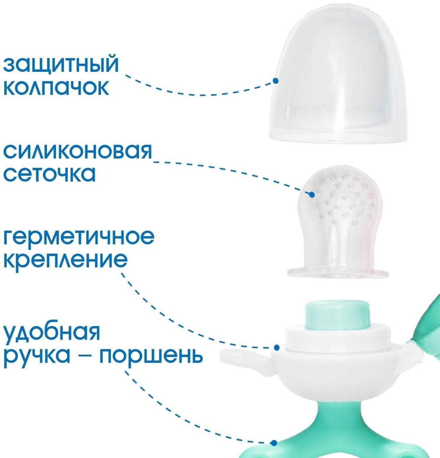 Ниблер с силиконовой сеточкой, вращающийся поршень, цвет зеленый