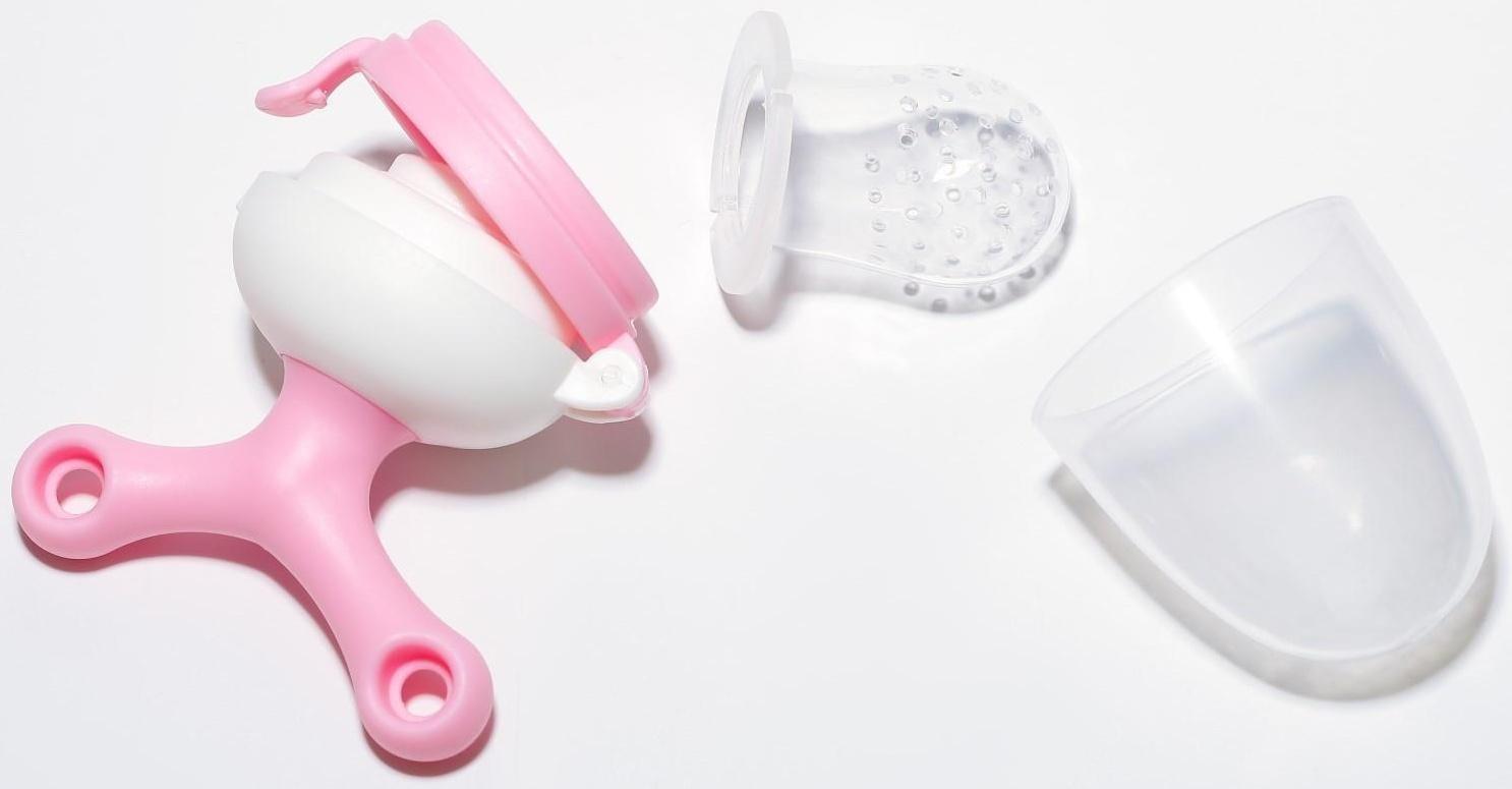 Ниблер с силиконовой сеточкой, вращающийся поршень, цвет розовый