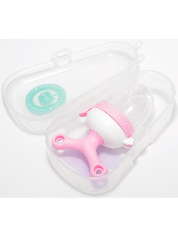 Ниблер с силиконовой сеточкой, вращающийся поршень, цвет розовый