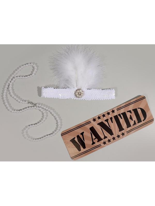 Карнавальный набор «Кокетка» повязка, бусы ,табличка