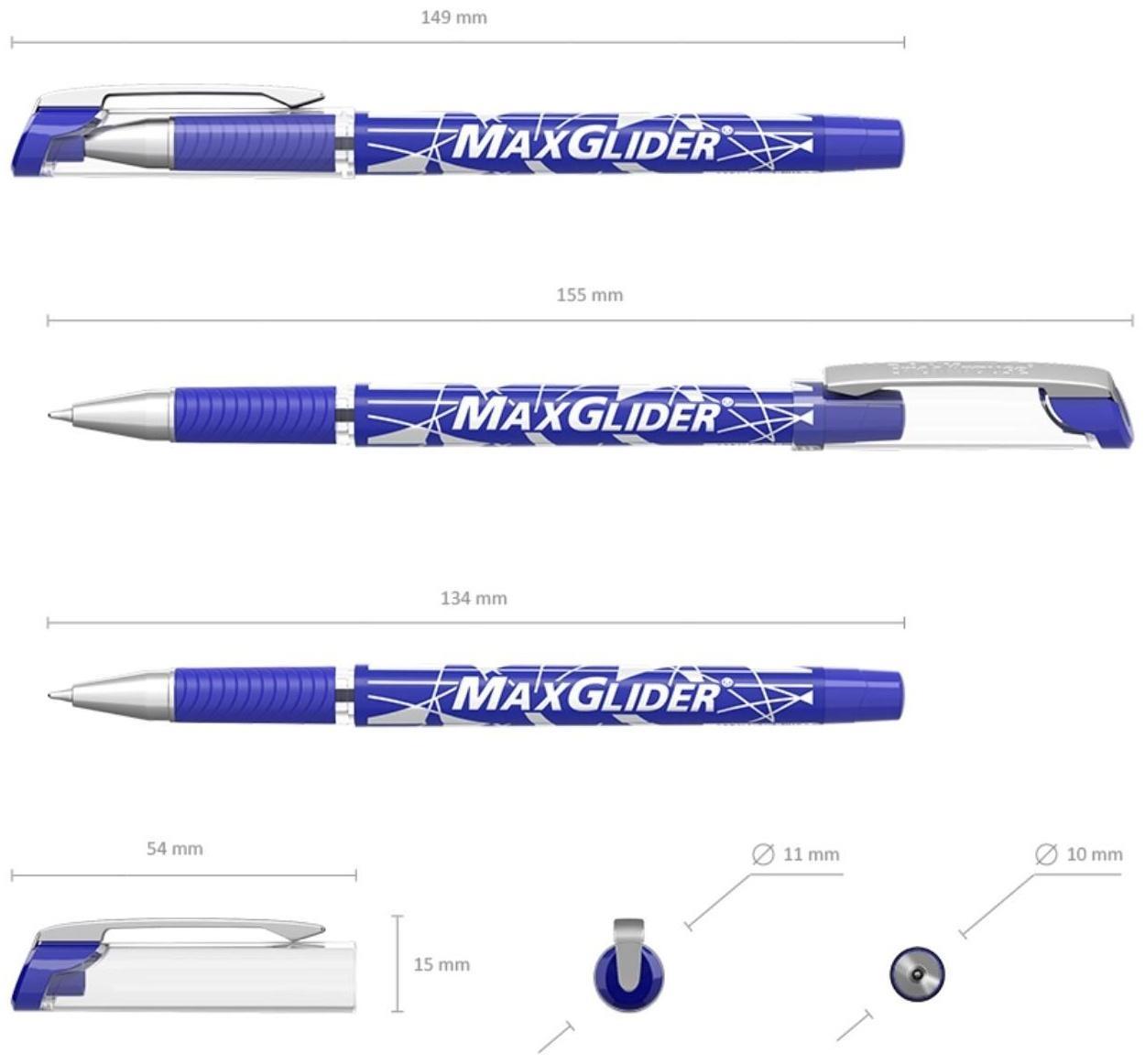 Ручка шариковая Erich Krause MaxGlider Ultra Glide, суперкомфортное письмо, синяя