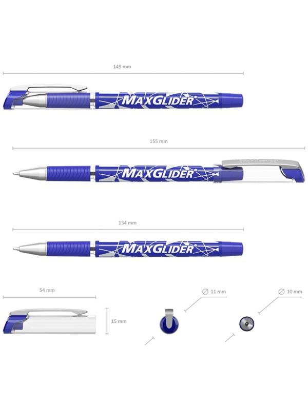 Ручка шариковая Erich Krause MaxGlider Ultra Glide, суперкомфортное письмо, синяя