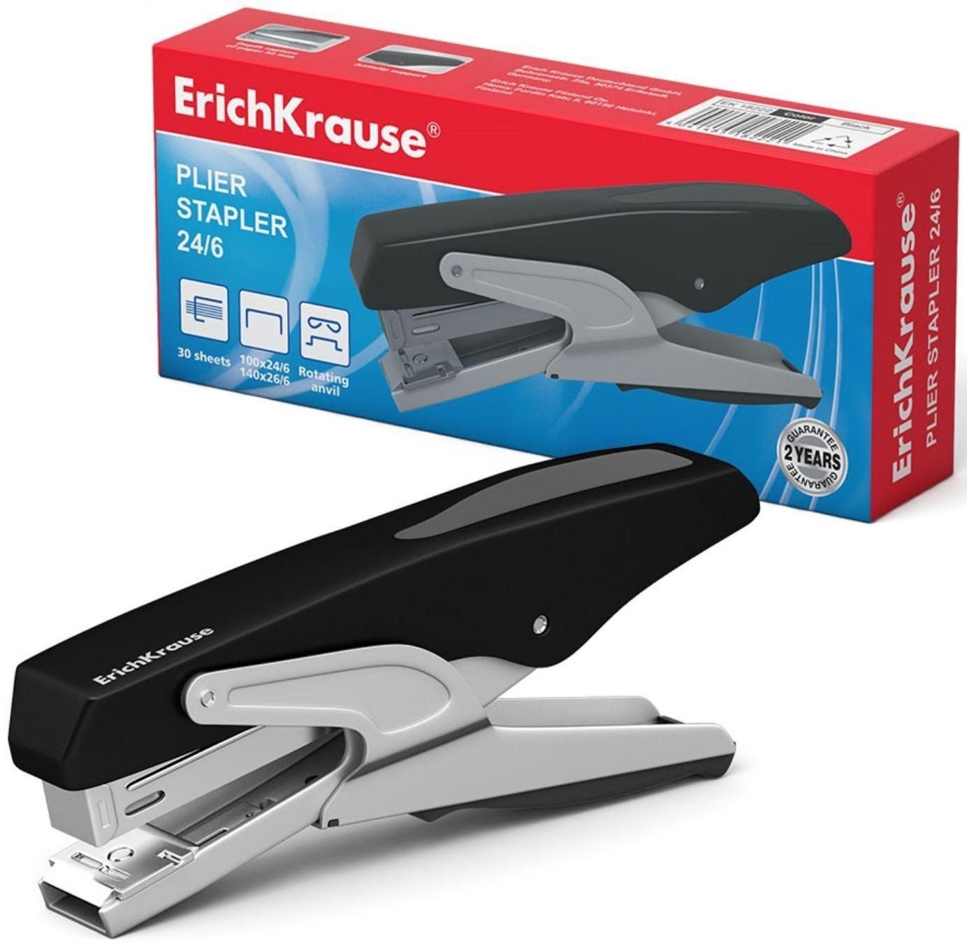 Степлер-плаер, до 30 листов. ErichKrause, скобы №24/6, чёрный