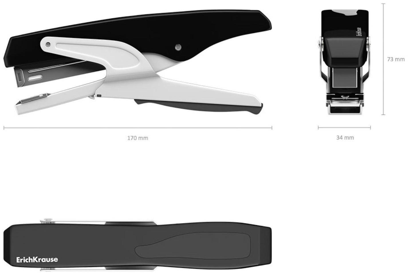 Степлер-плаер, до 30 листов. ErichKrause, скобы №24/6, чёрный