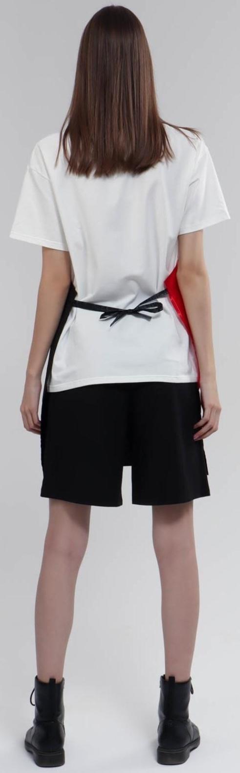 Фартук для мастера, цвет красный/чёрный