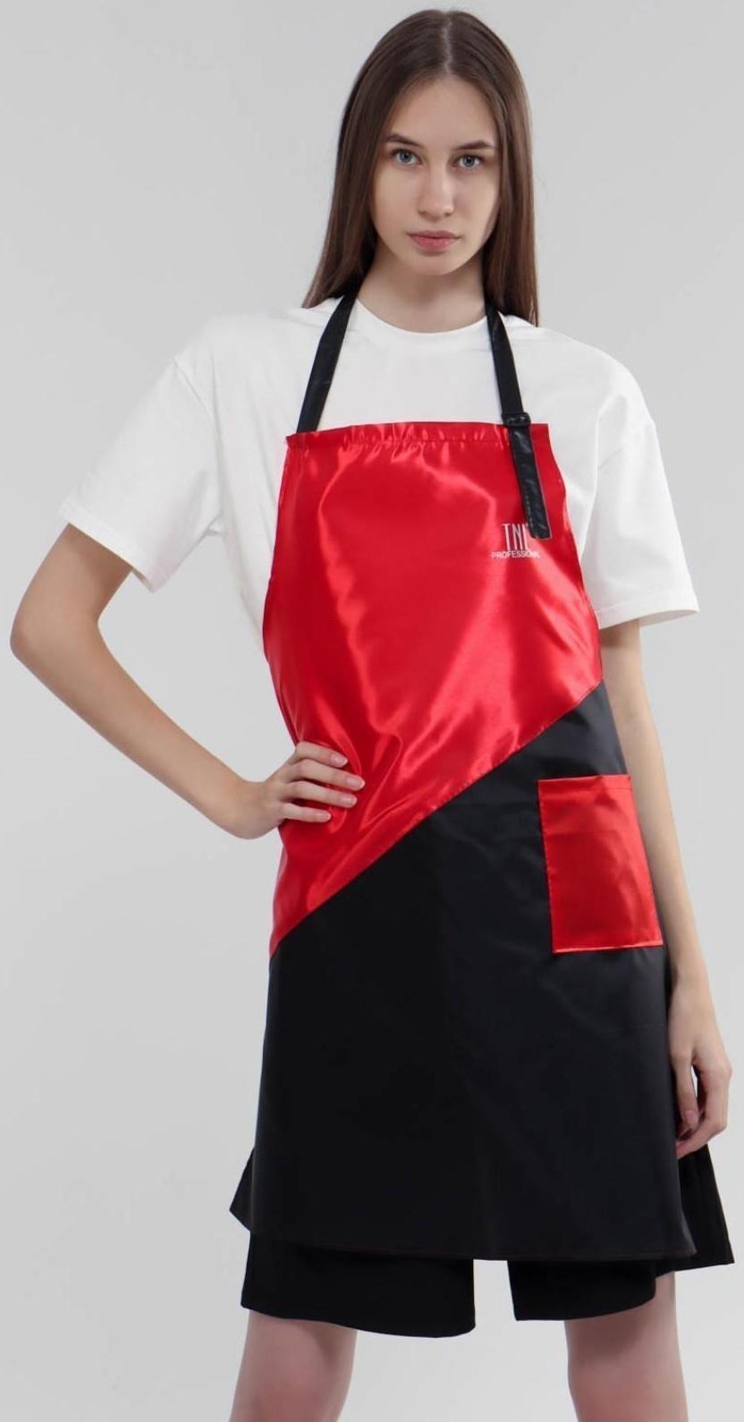 Фартук для мастера, цвет красный/чёрный
