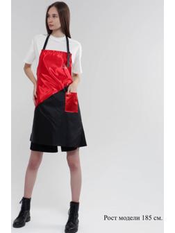 Фартук для мастера, цвет красный/чёрный
