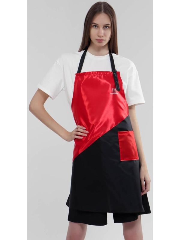 Фартук для мастера, цвет красный/чёрный