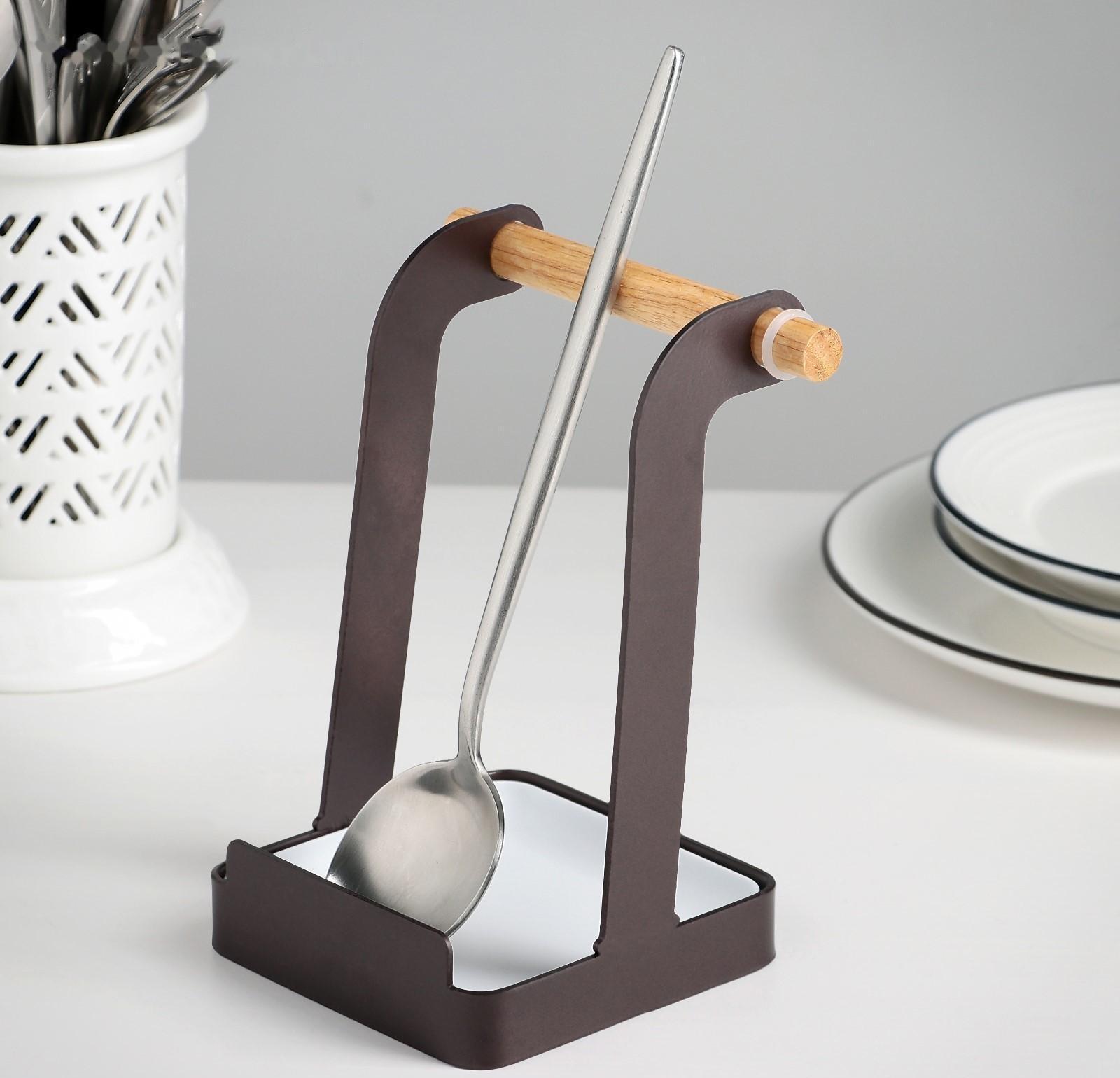 Подставка под ложку Доляна «Лофт», цвет коричневый