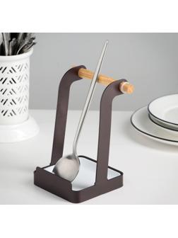 Подставка под ложку Доляна «Лофт», цвет коричневый