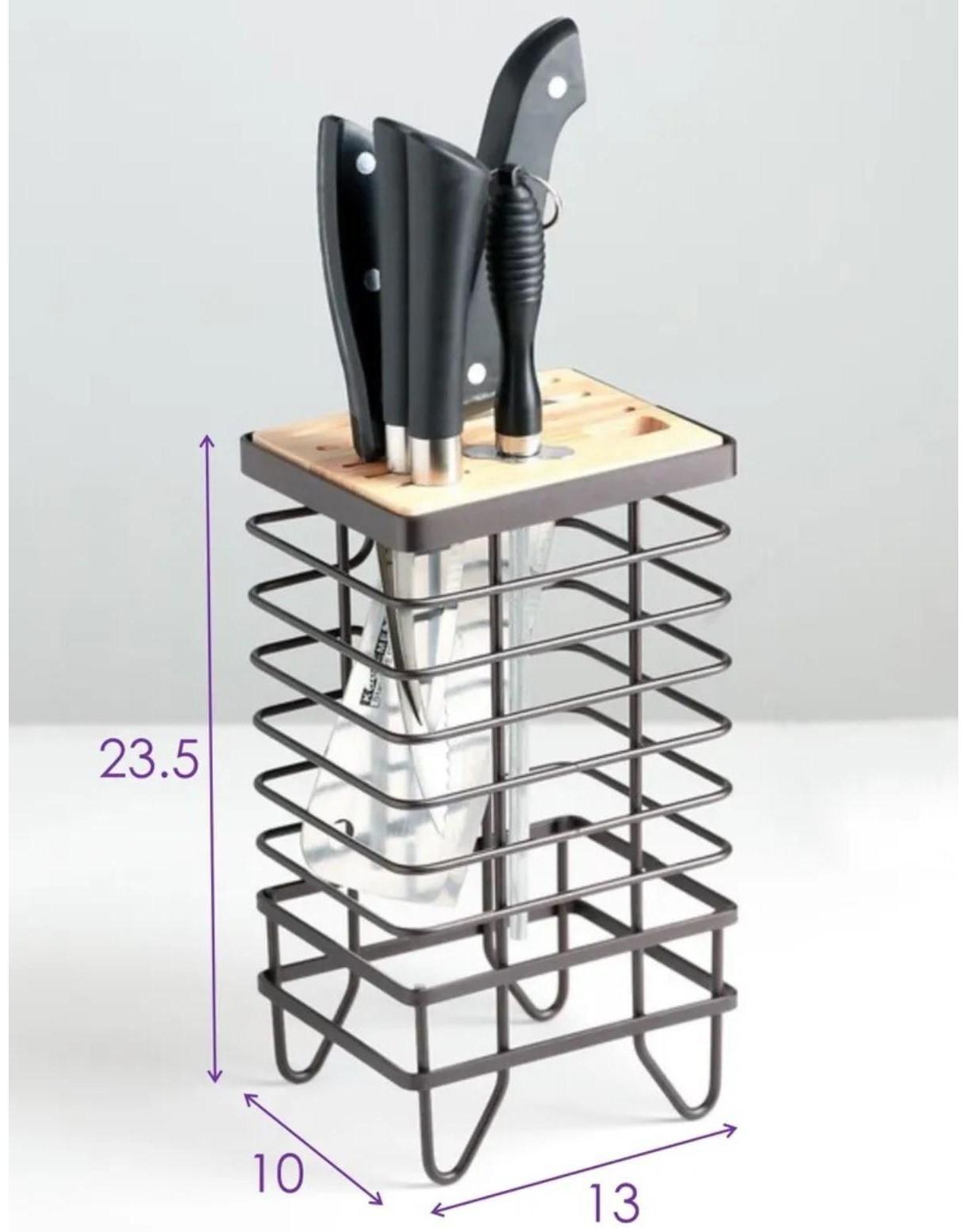 Подставка для ножей Доляна «Лофт», 13×10,5×23 см, цвет коричневый