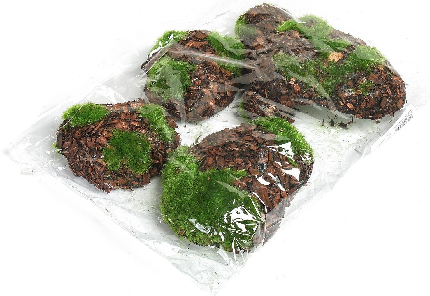 Мох искусственный «Камни», с корой, набор 6 шт.