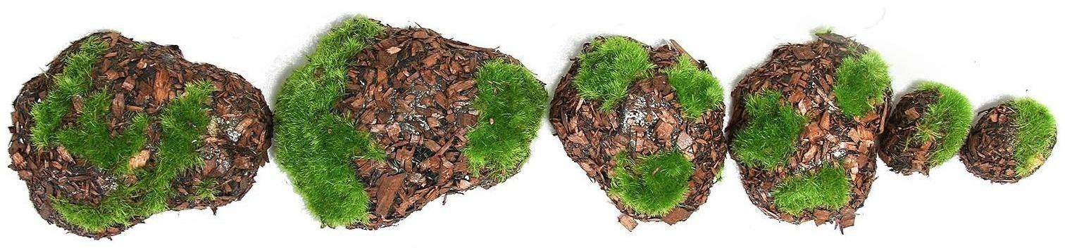 Мох искусственный «Камни», с корой, набор 6 шт.