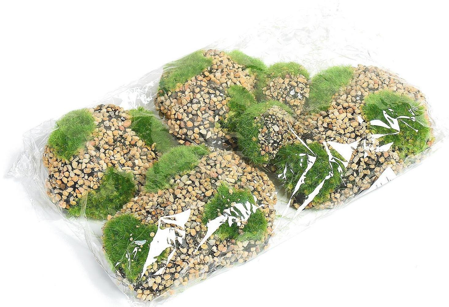 Мох искусственный «Камни», с каменной крошкой, набор 6 шт.