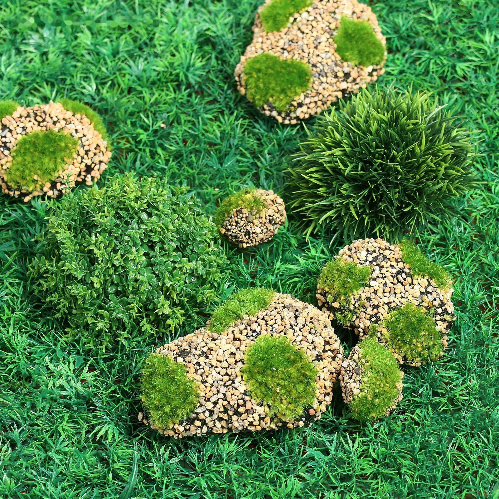 Мох искусственный «Камни», с каменной крошкой, набор 6 шт.