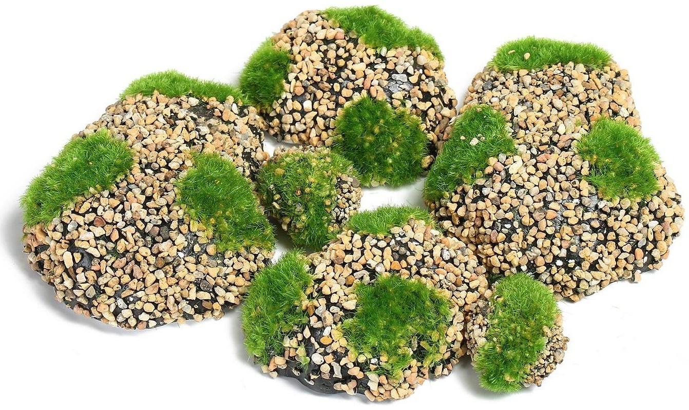Мох искусственный «Камни», с каменной крошкой, набор 6 шт.