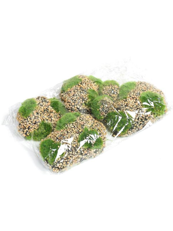 Мох искусственный «Камни», с каменной крошкой, набор 6 шт.