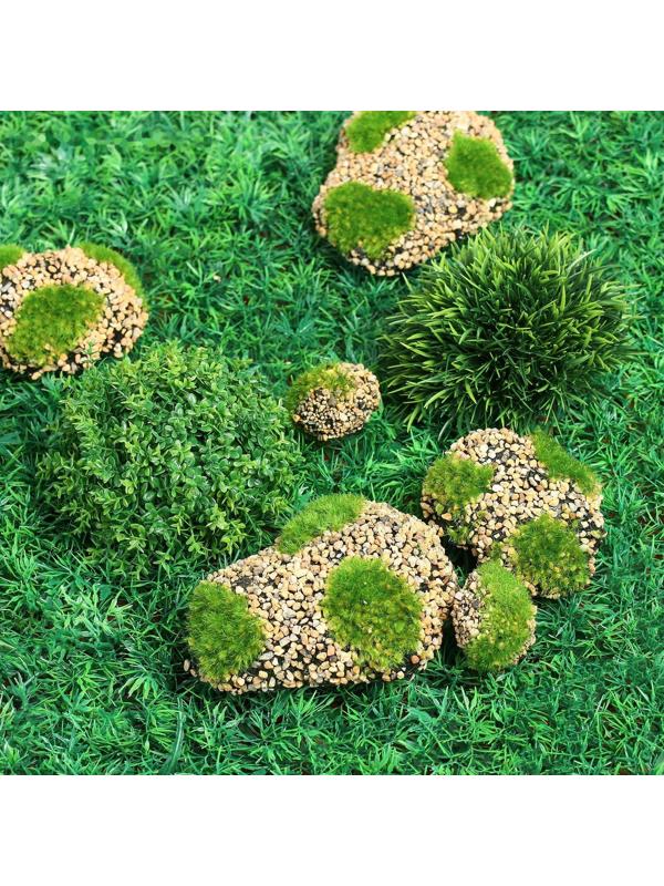 Мох искусственный «Камни», с каменной крошкой, набор 6 шт.